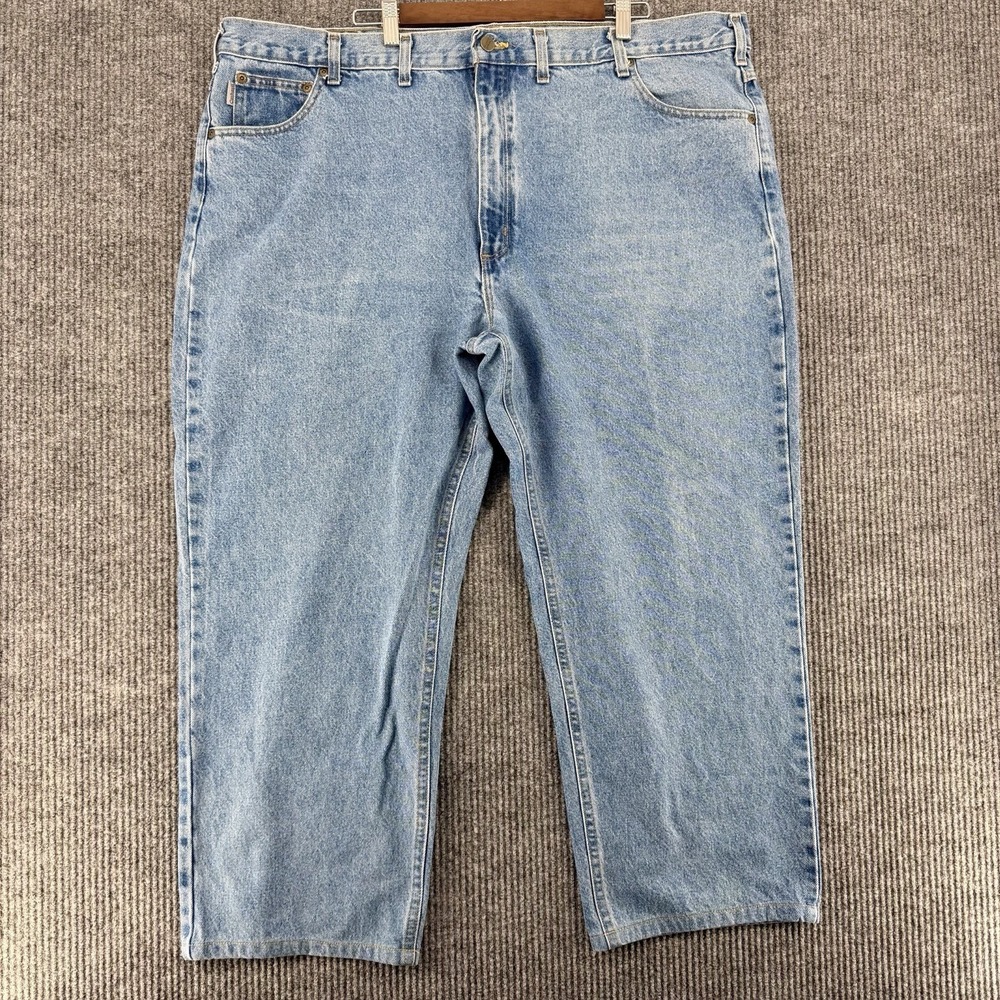 Carhartt Jeans Mens 48x30 Loose Fit Workwear Denim‎ Carpenter Light Wash - Picture 2 of 10
